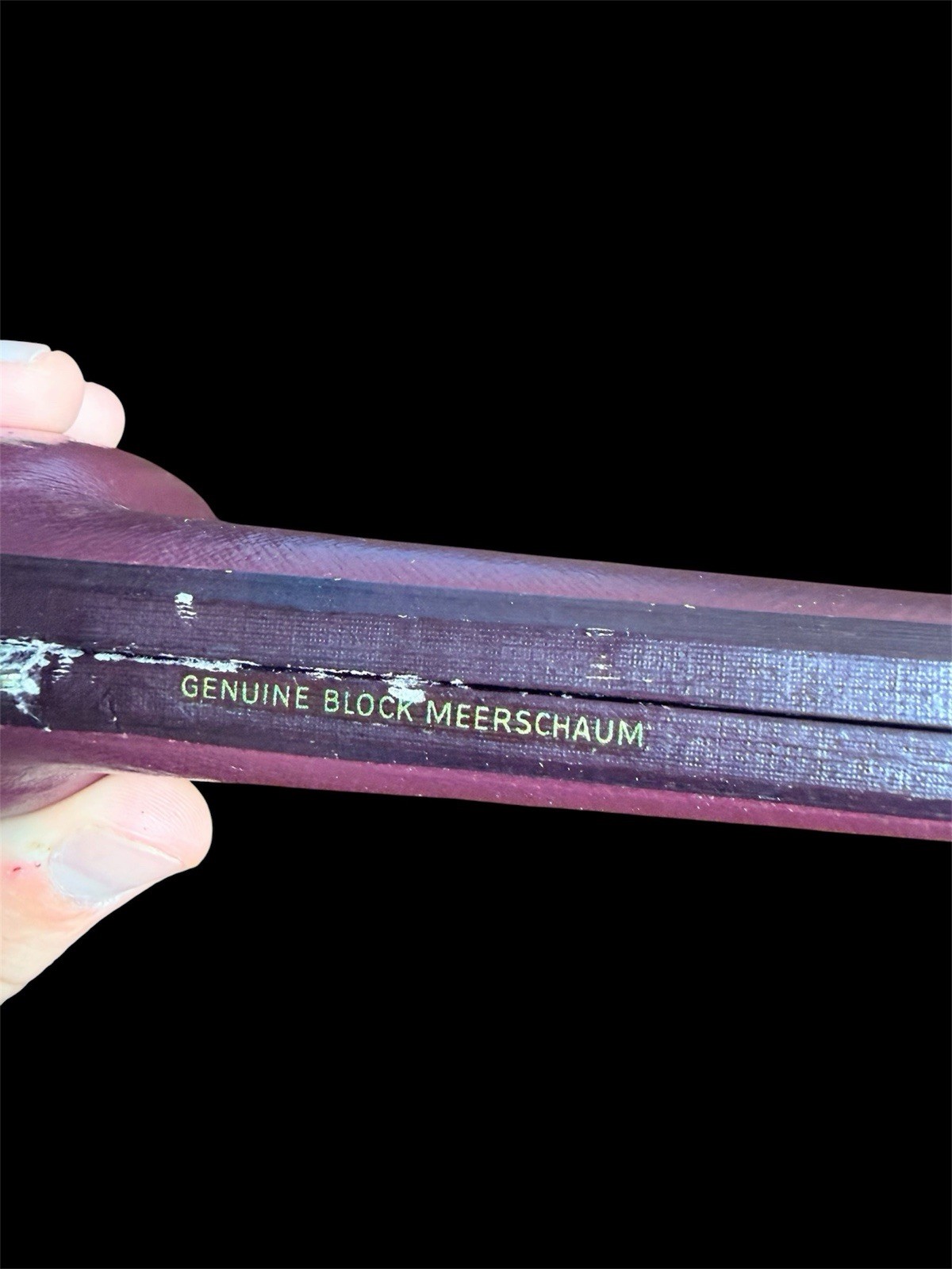 Vintage Block Meerschaum Straight Smooth Billiard Pipe, Hard Case