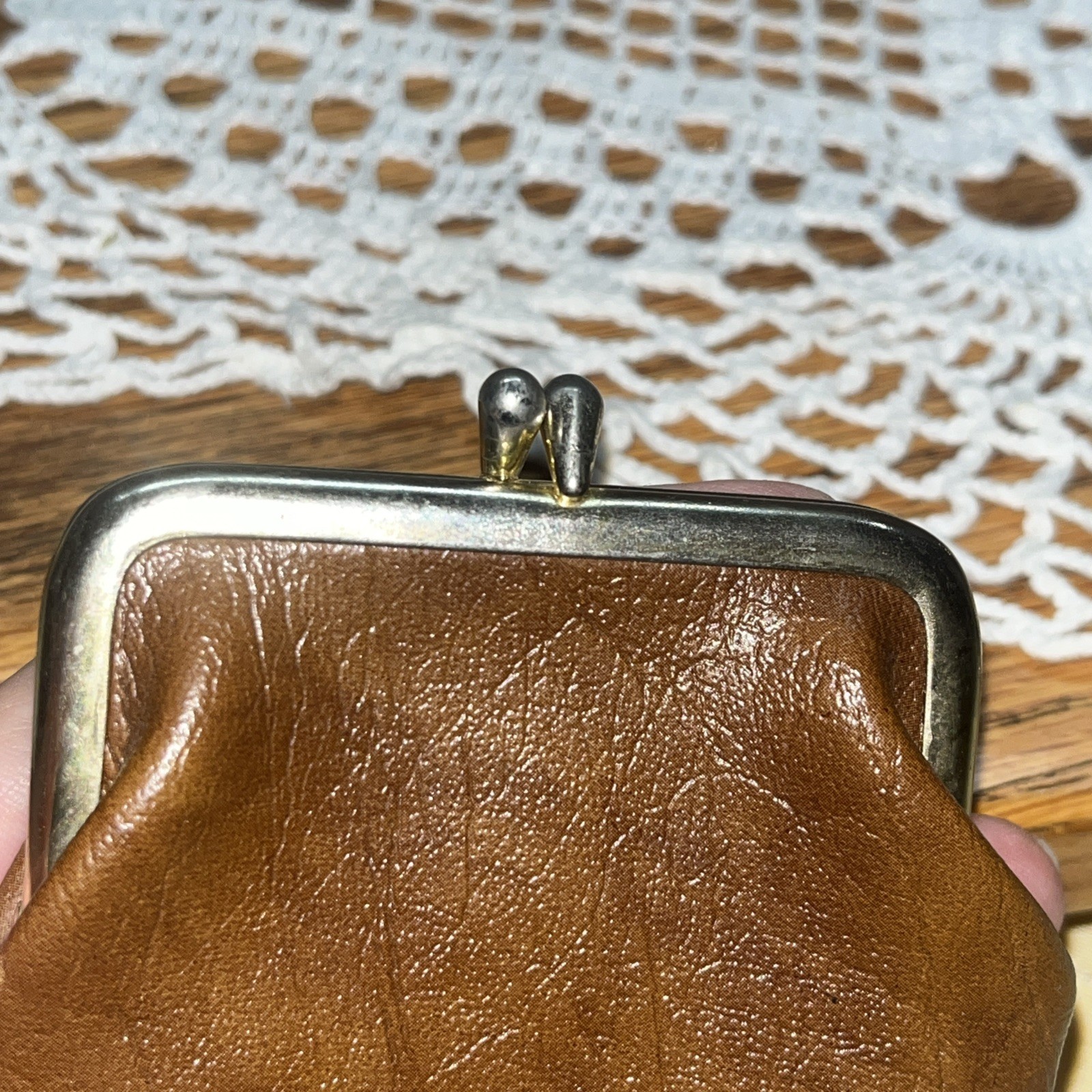 Vtg Faux Leather Framed CIGARETTE~LIGHTER Case/Coin Purse MCM**READ**