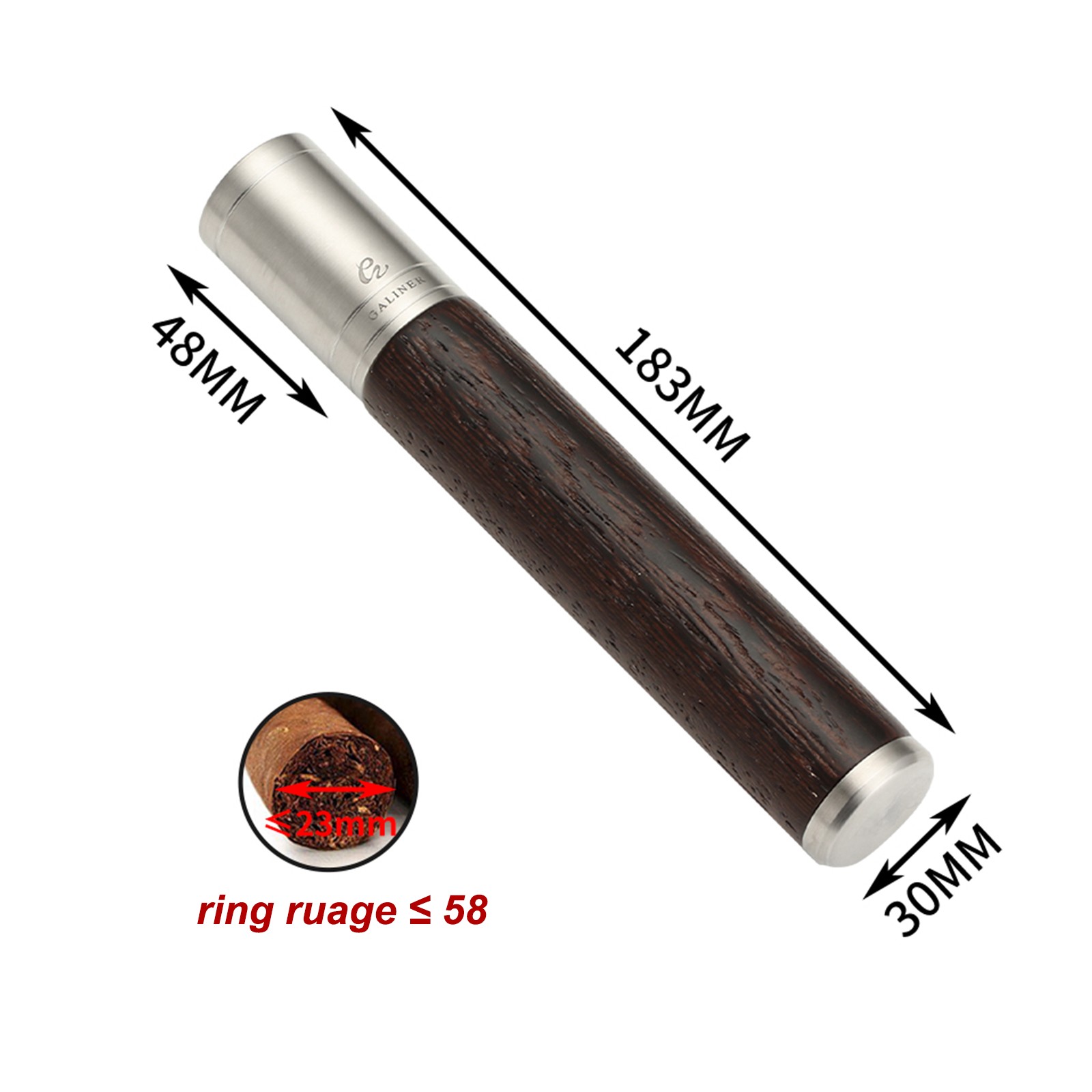 Galiner Single Cigar Tube Portable Cigar Case Humidor Travel Cigars Holder Box