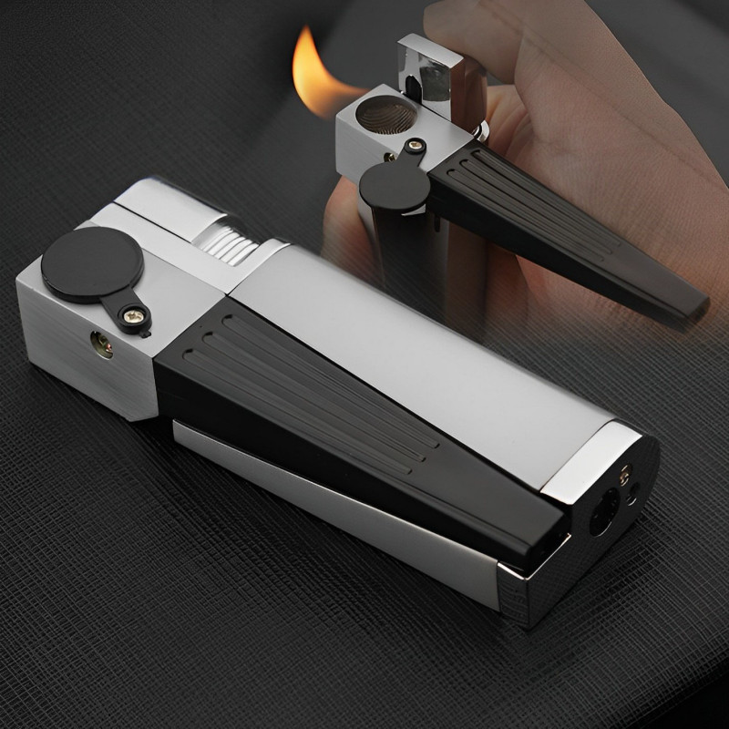 Encendedor Portable Creative Foldable Metal Smoking Lighter Pipe Combination
