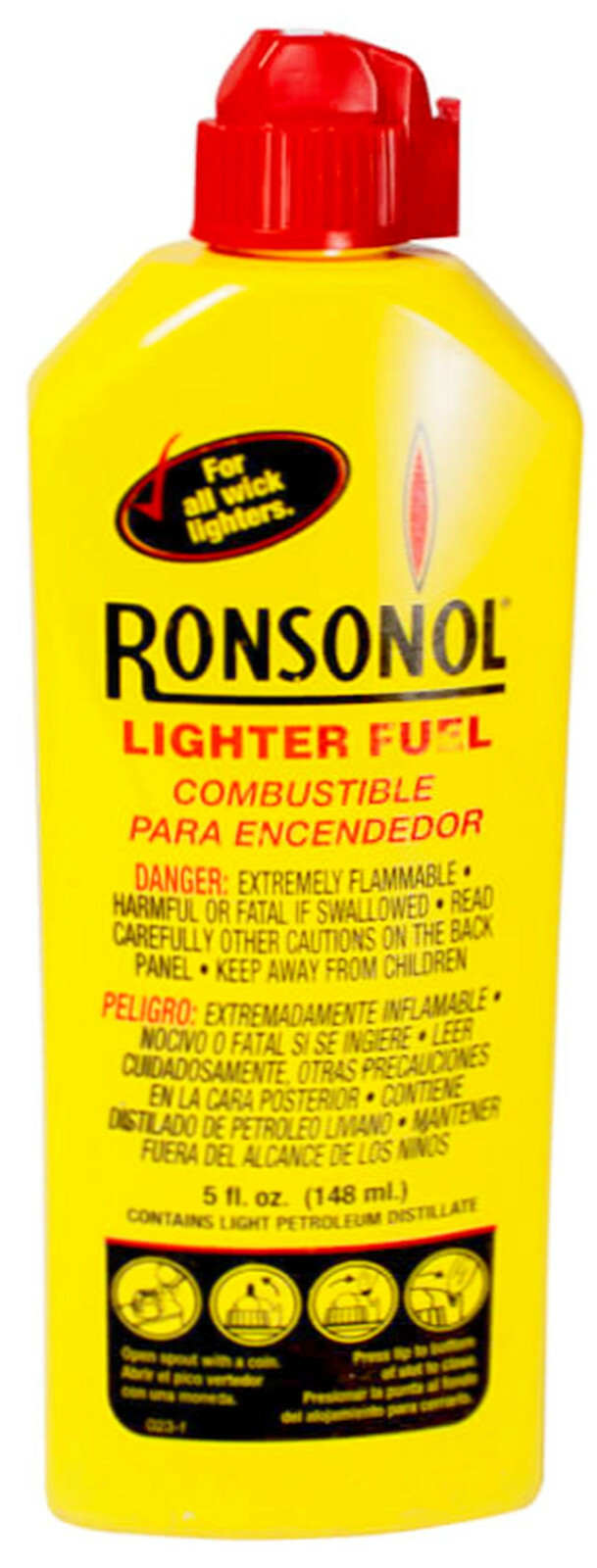 RONSONOL Lighter Fluid Fuel 5 oz + 6 RONSON FLINTS by zippo wick lighters 99061