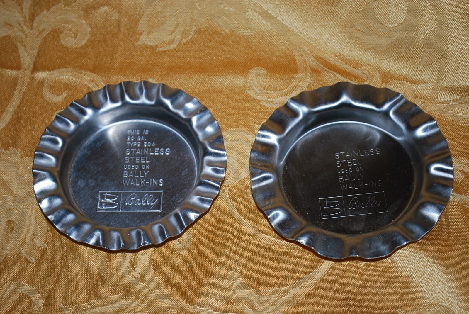 Vintage Steel Ashtray Advertising Bally Walk-in Coolers – Lot of 2