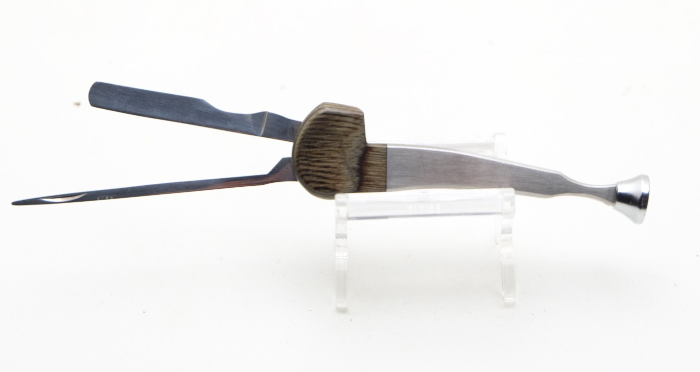 Cleaning MultiTool Tamper Stainless Steel + Wood Smoking Pipe Japan