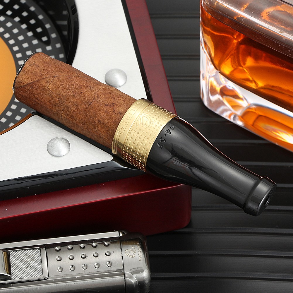 Gold Pure Copper Cigar Holder Mouthpiece Nozzle 4 Sizes V-Cutter Holder Punch