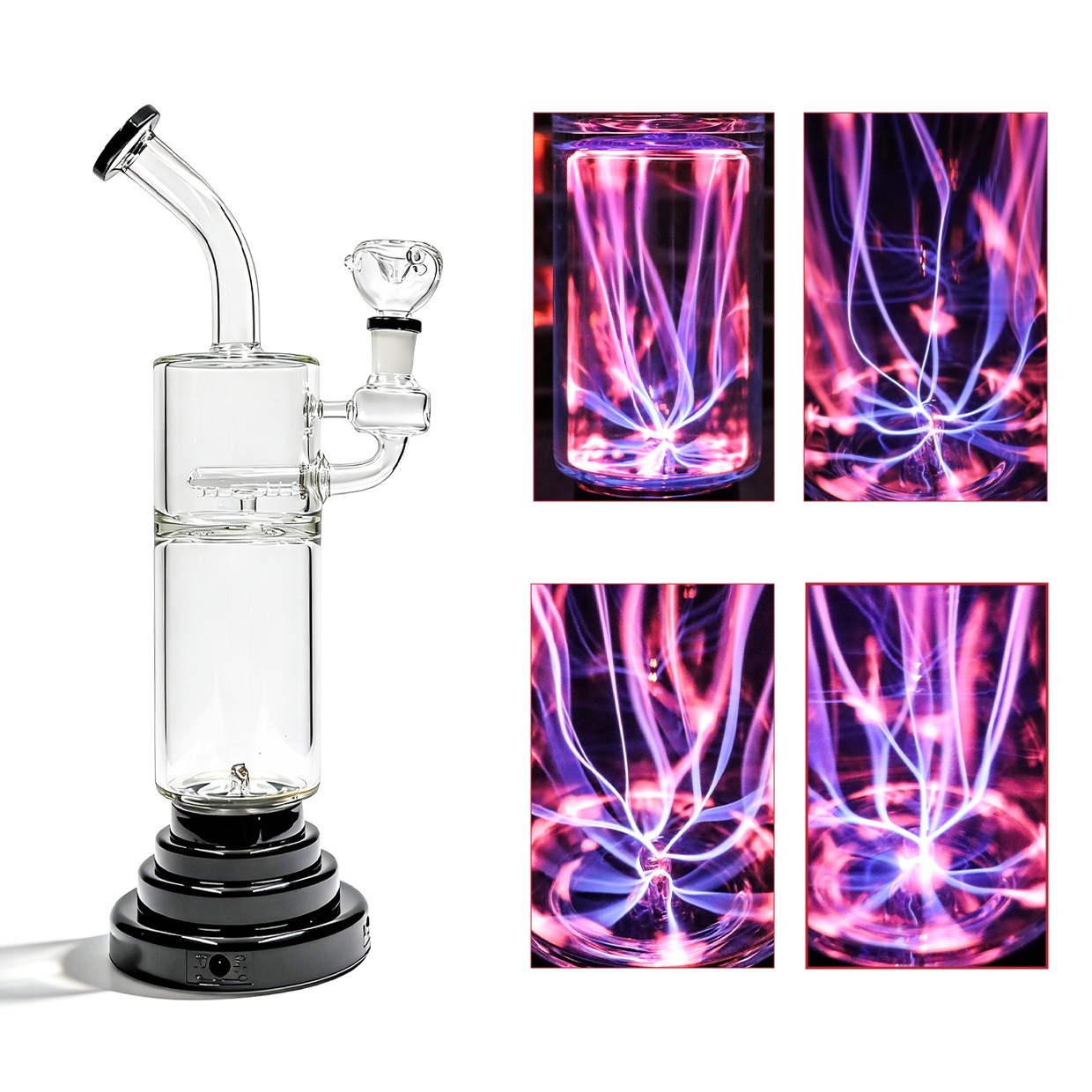 14” Plasma Electric Glass Bong Water Pipes Smoking Bongs W/ 14mm bowl Hookah