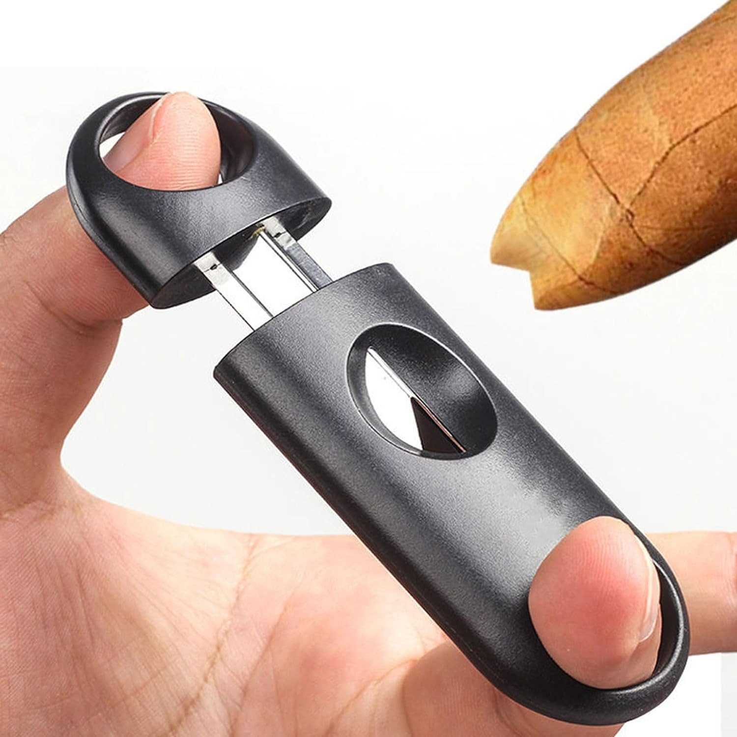 V-Cut Cigar Cutter Wedge Cut Portable Cigar Cutters for Men(4Pack, Black)