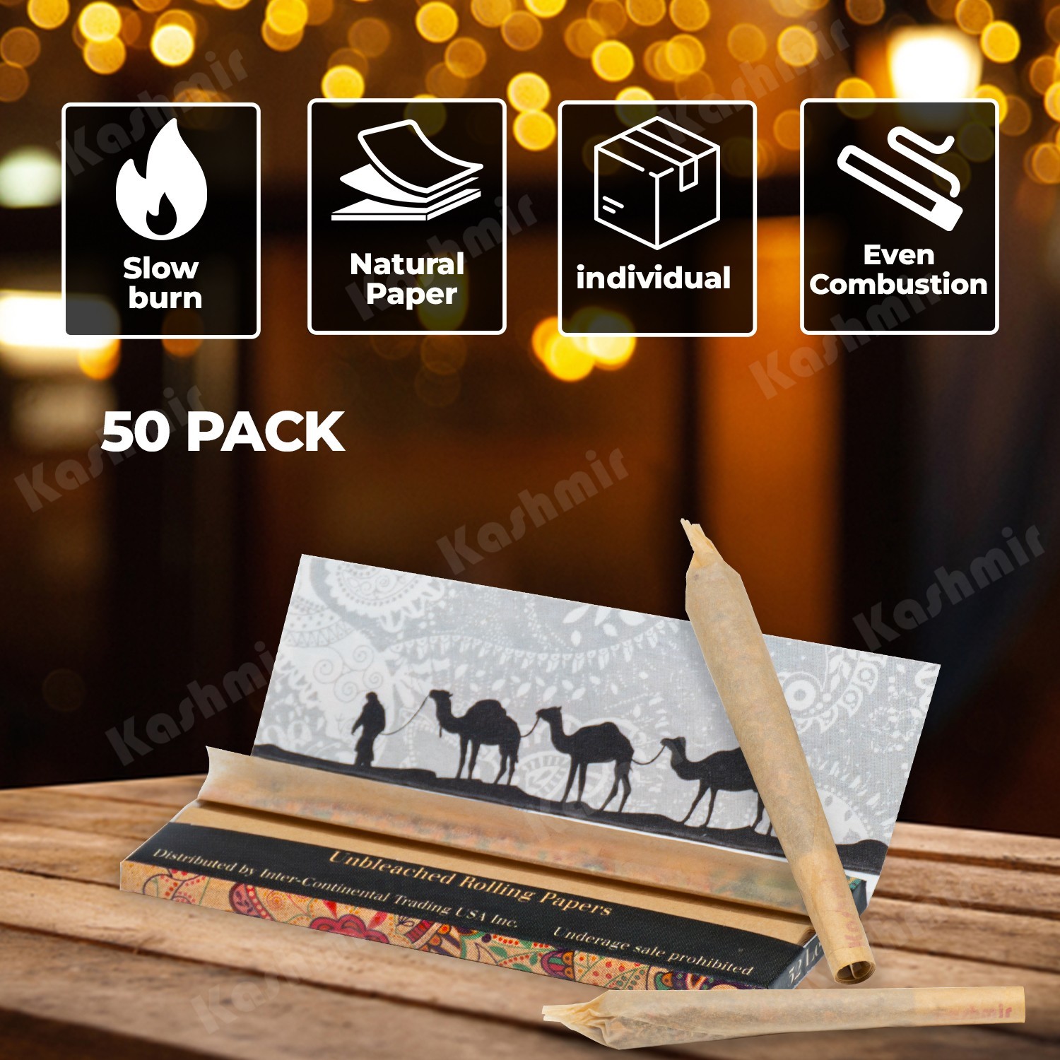 Unbleached Rolling Papers 1-1/4 Size 32 Leaves Pack (50 Pack Box)
