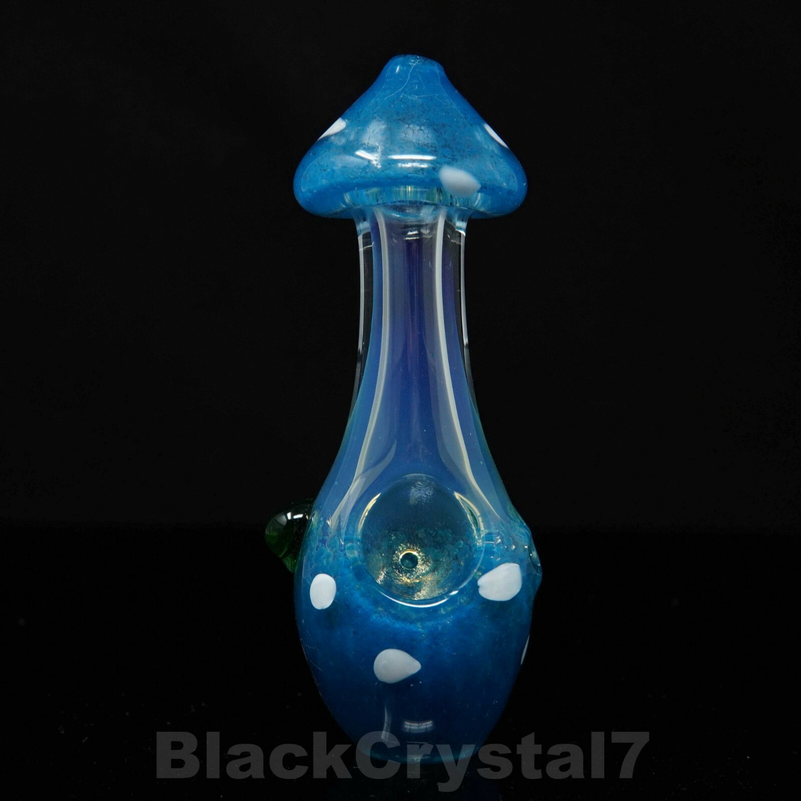 4.5 in Handmade Silver Fumed Blue Wild Mushroom Tobacco Smoking Bowl Glass Pipes