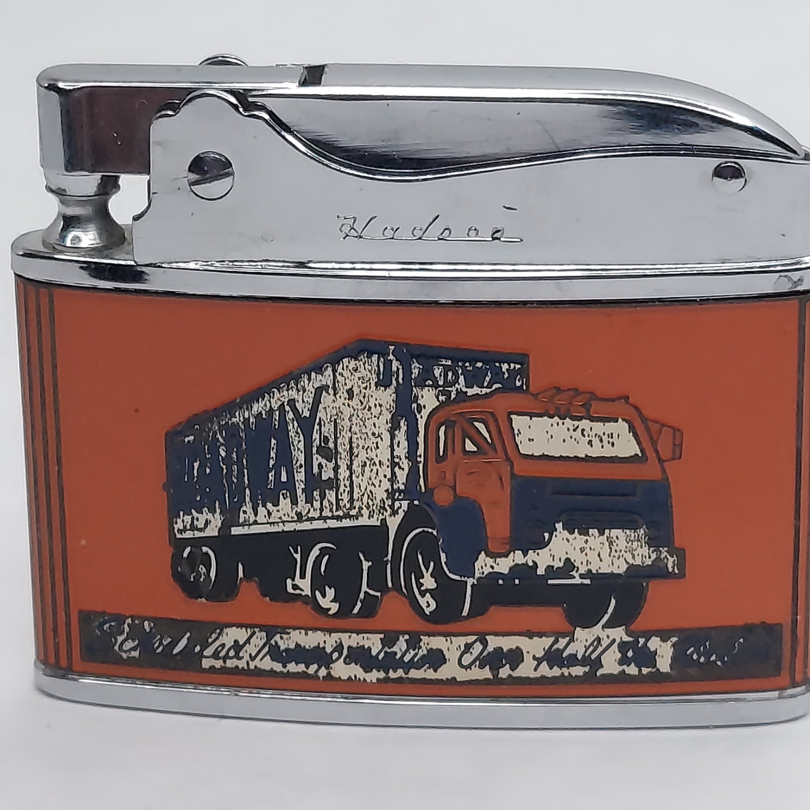 Vintage “ROADWAY EXPRESS” Trucking Co. Flat Advertising Lighter Hadson Japan