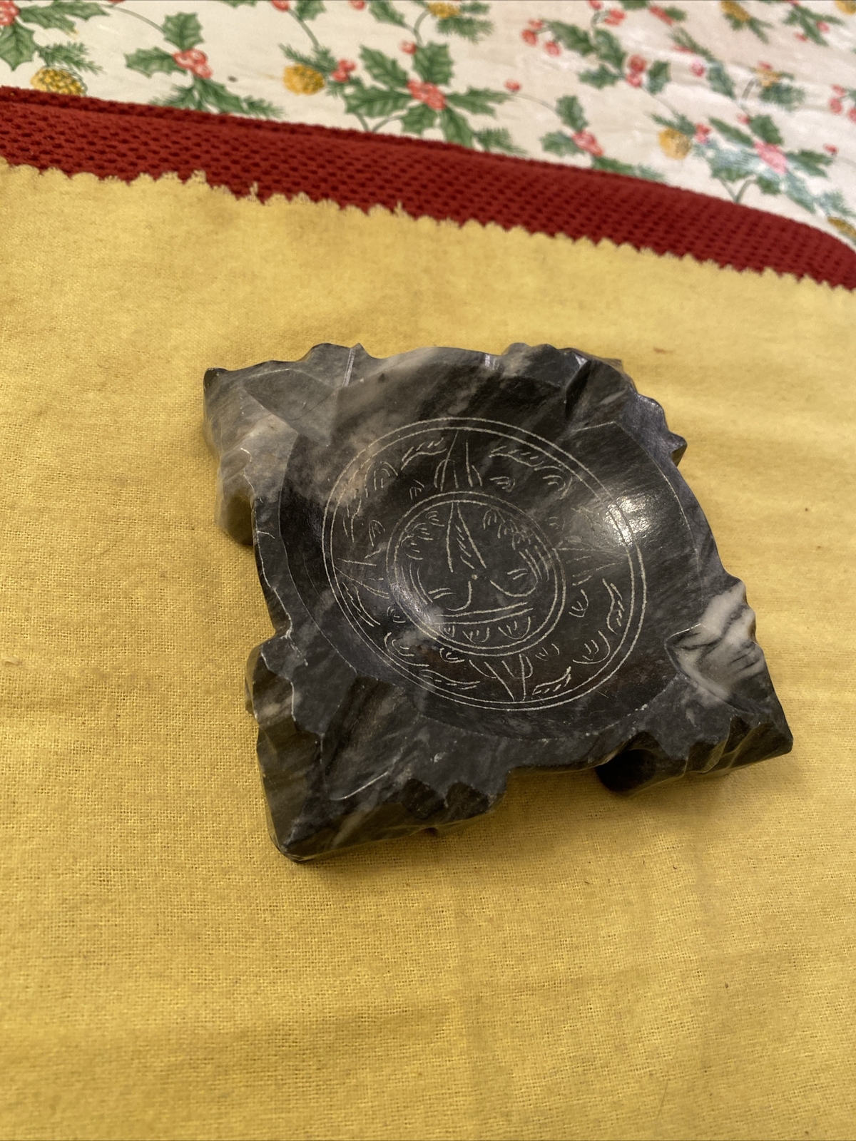 Bey-Berk Square Marble Cigar Ashtray .