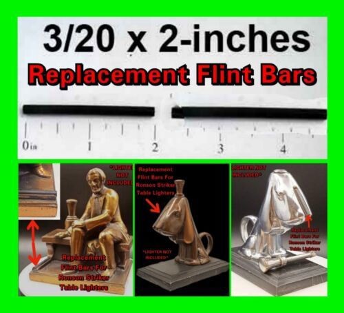 2x Replacement Flint Bars For Antique & Vintage Pocket Striker Wand Lighters