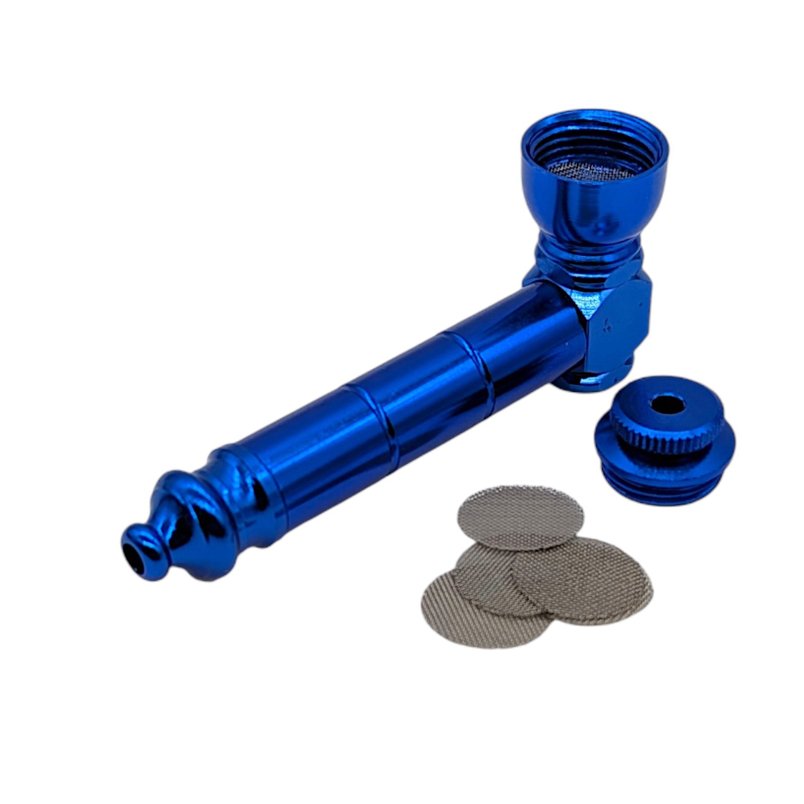 3.25″ Metal Smoking Pipe Lid And Screens Anodized Aluminum Blue