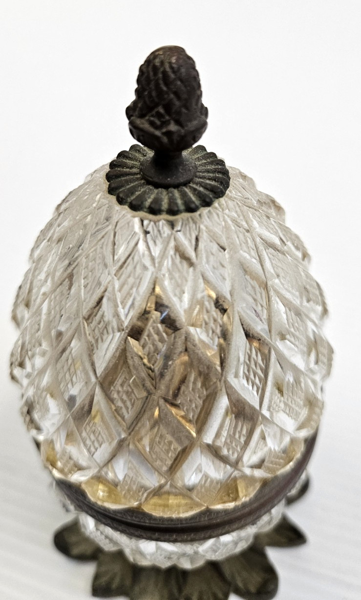 Hollywood Regency Crystal and Bronze Lighter, Made in France attributed Baccarat