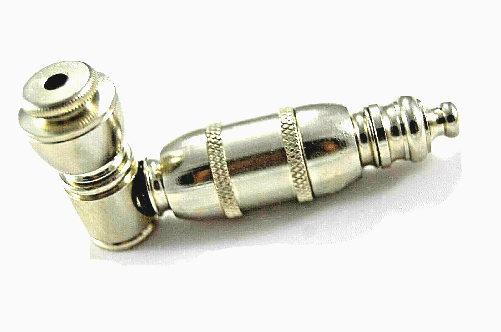 Metal Tobacco Smoking Pipe Nickel Plated With Cooling Chamber Made In USA