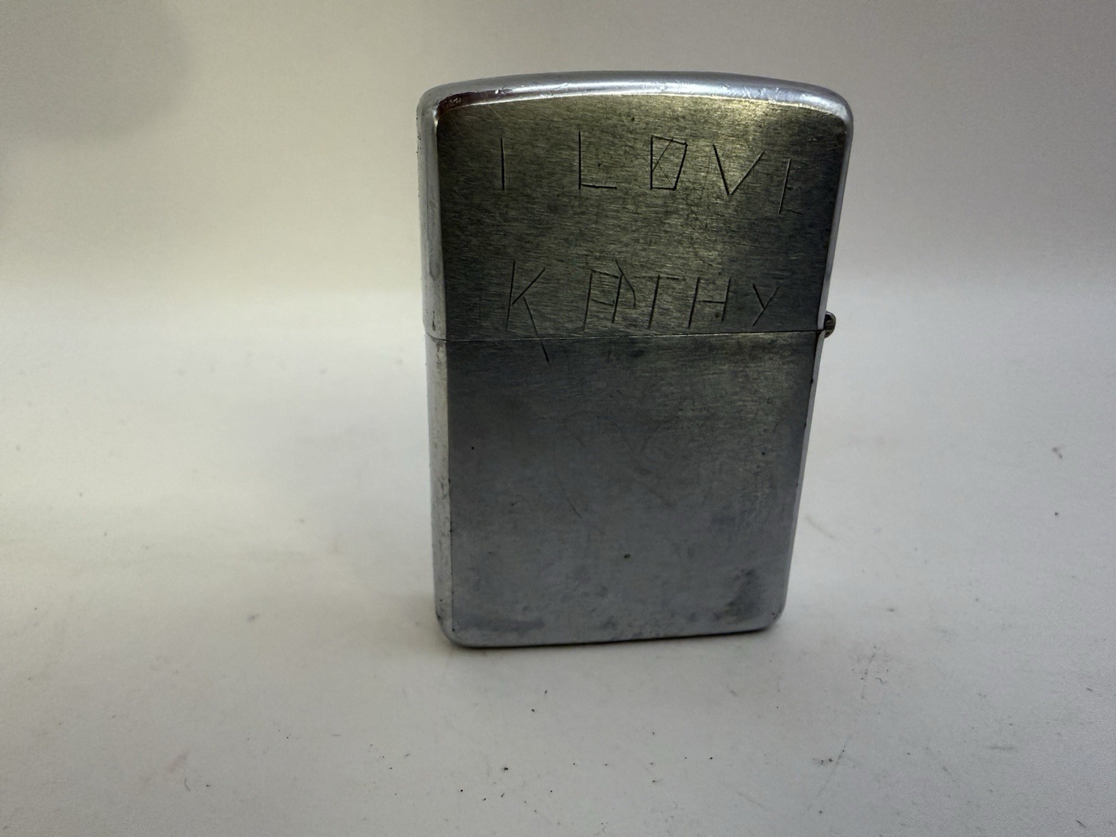 Vintage 1967 Zippo Lighter Vietnam Era – Engraved “I Love Kathy / Kathy Lee”