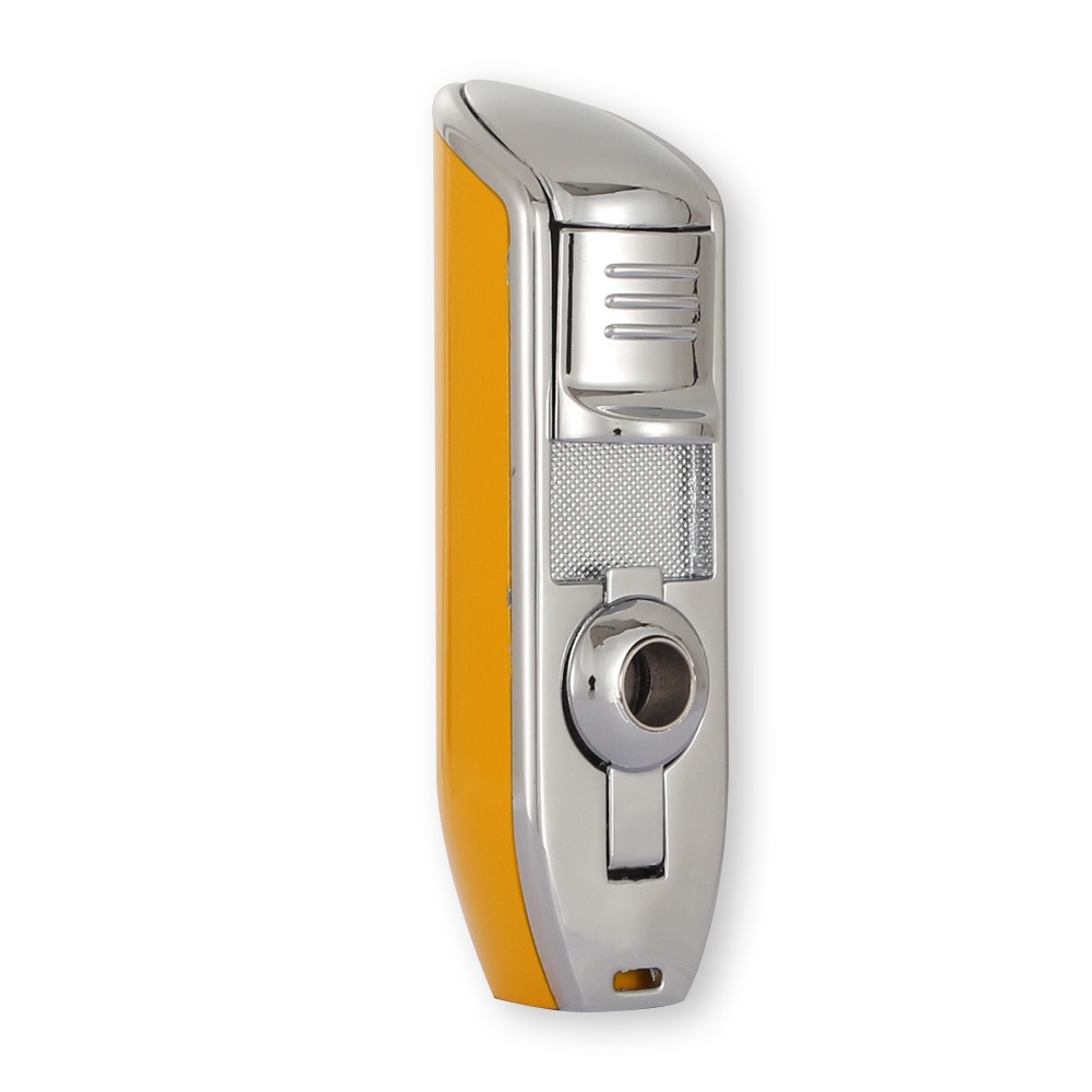 Windproof Metal Torch Cigar Lighter 3 Jet Flame Punch Refillable Gas for Cohi