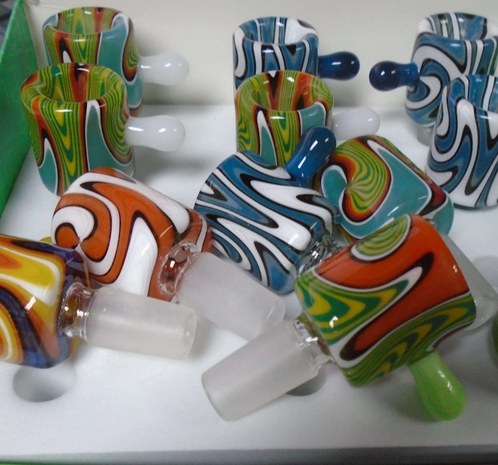 14mm Glass Slide BOWL Male for Glass Water Pipe Bong (1 – ONE Random) Wig Wag