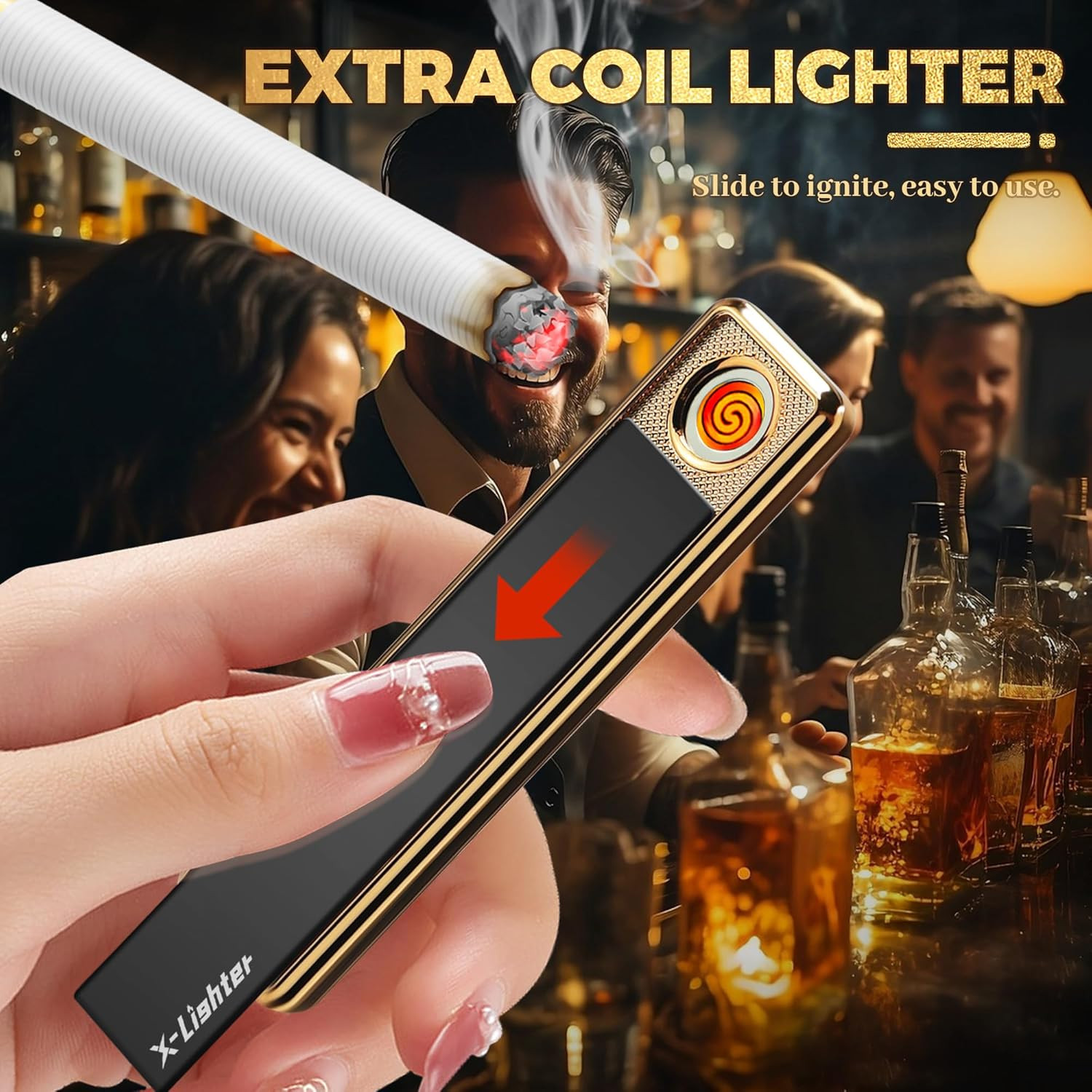 Cigarette Case with Lighter for 84MM King Size, Smell Proof, Ultra Slim, Leather