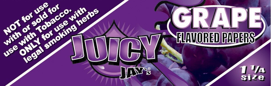 Juicy Jay’s 1 1/4 Rolling Papers Grape Flavored Jays *USA SHPD Best Price!