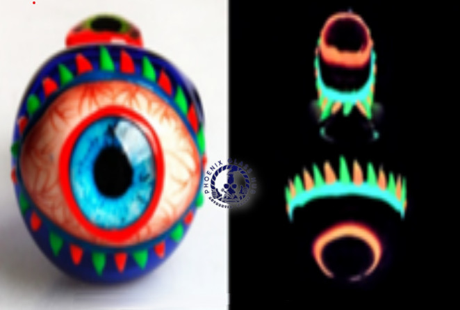 Phoenix Star 3D Big Eye Glow in the dark Hand Pipe 5″ AUTHENTIC✅✅✅