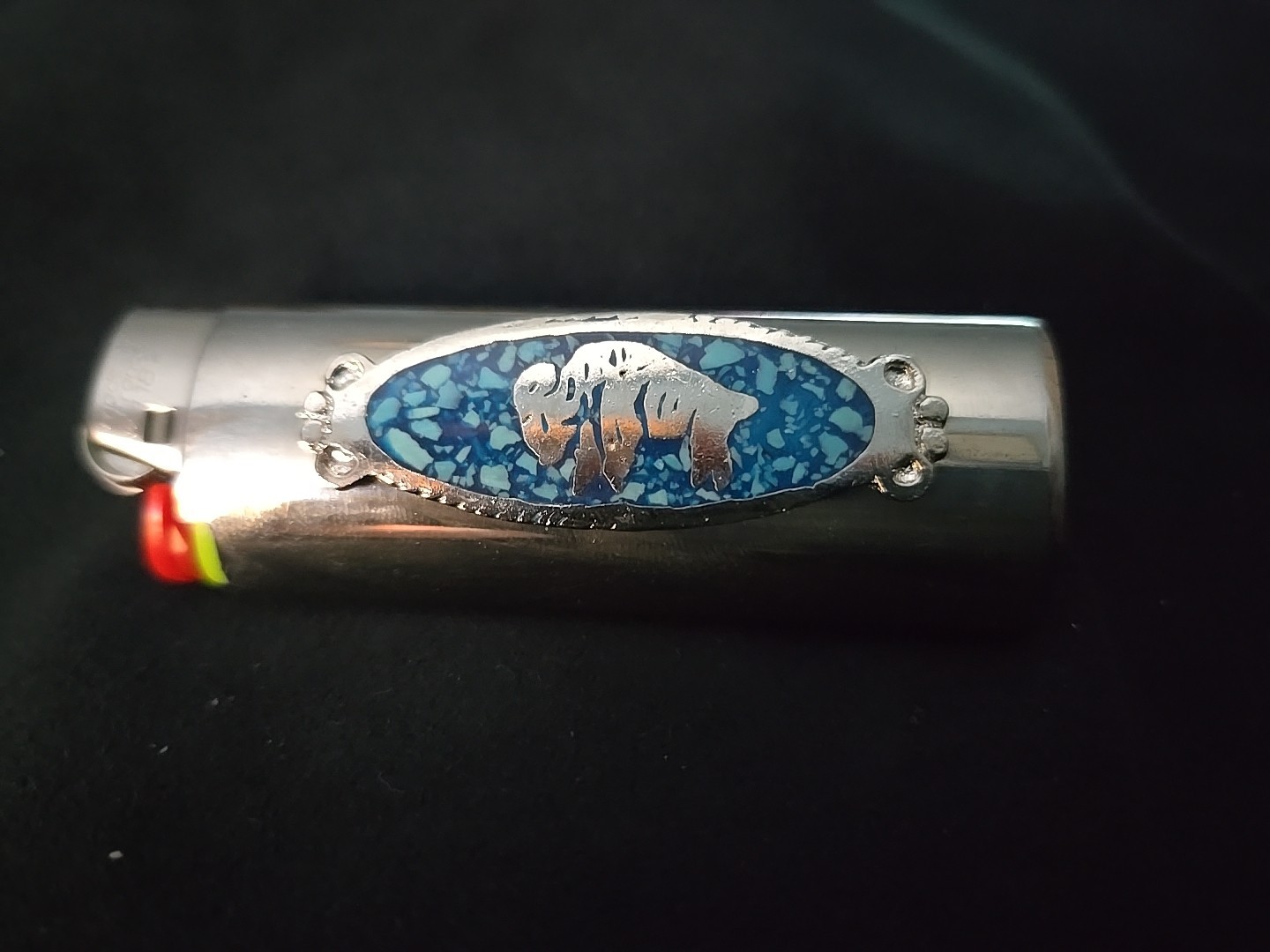 Vtg Lighter Case Bison Buffalo Sleeve Turquoise Western Cover Holder for Bic
