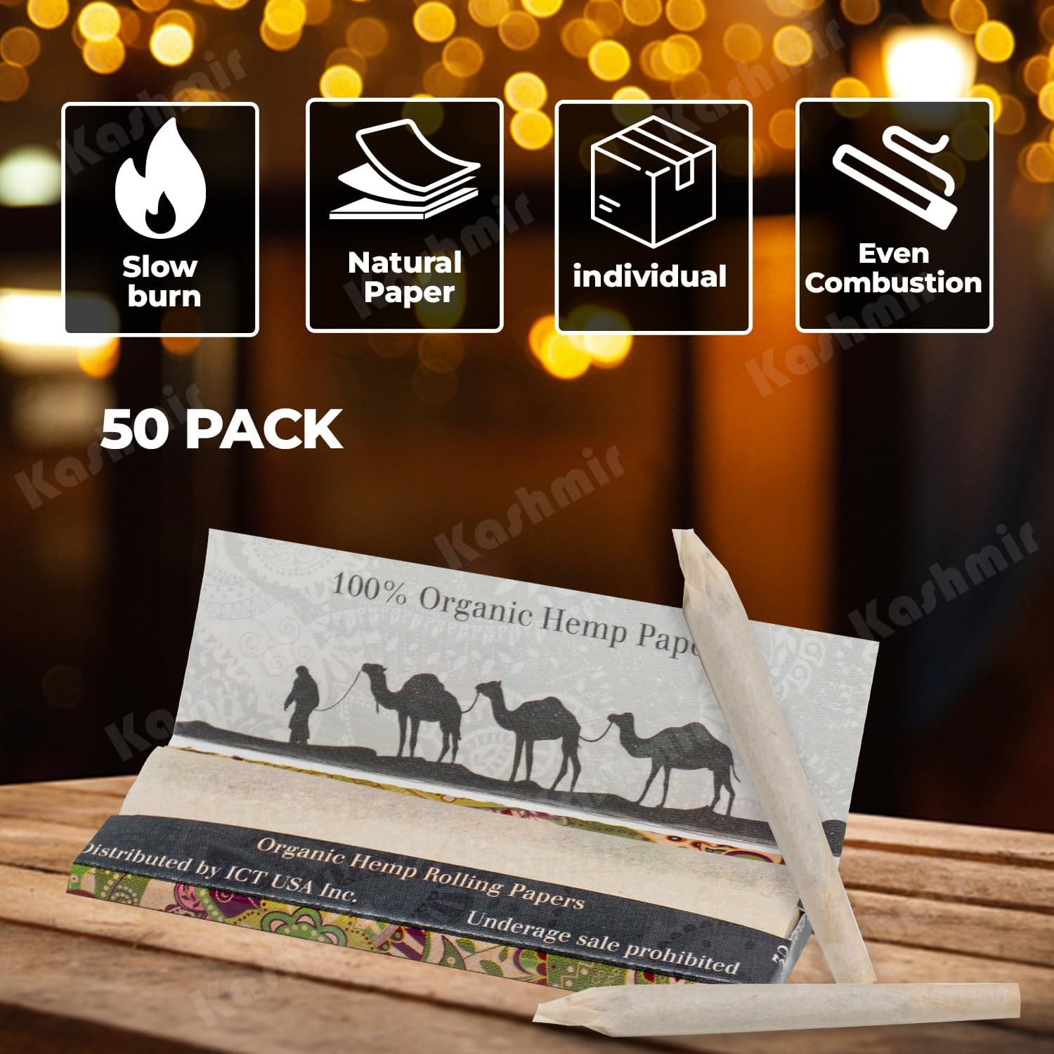 Organic Hemp Rolling Papers 1-1/4 Size 32 Leaves Per Pack (50 Pack box)