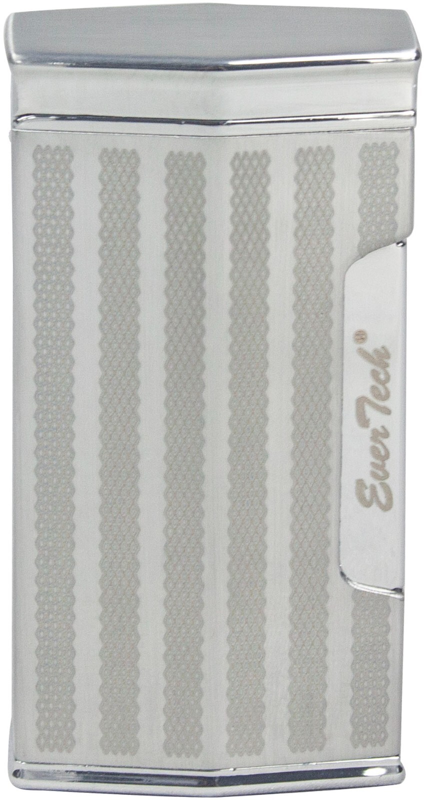 Ever Tech Quad Flame Cigar Torch Lighter with Cigar Punch Cutter Silver Gift BOX