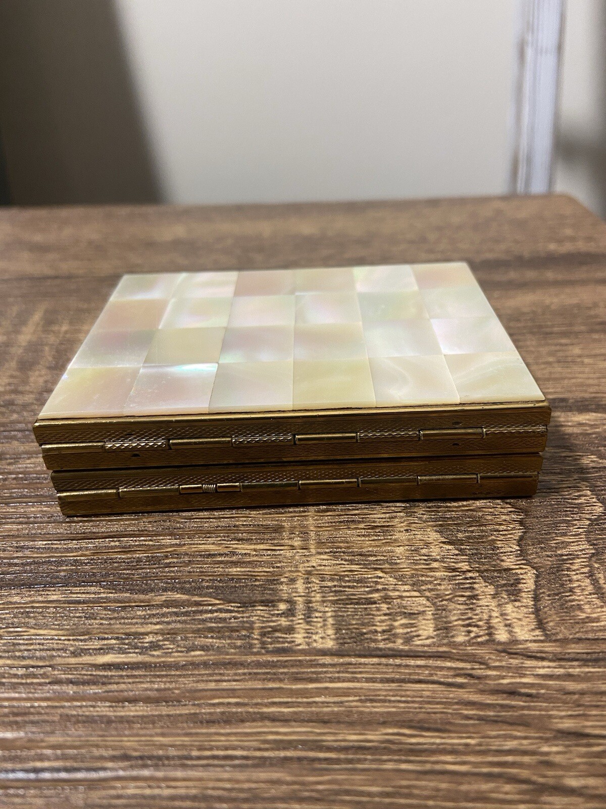 Kigu Mother Of Pearl Cigarette Case And Compact With Mirror, Very Good Condition