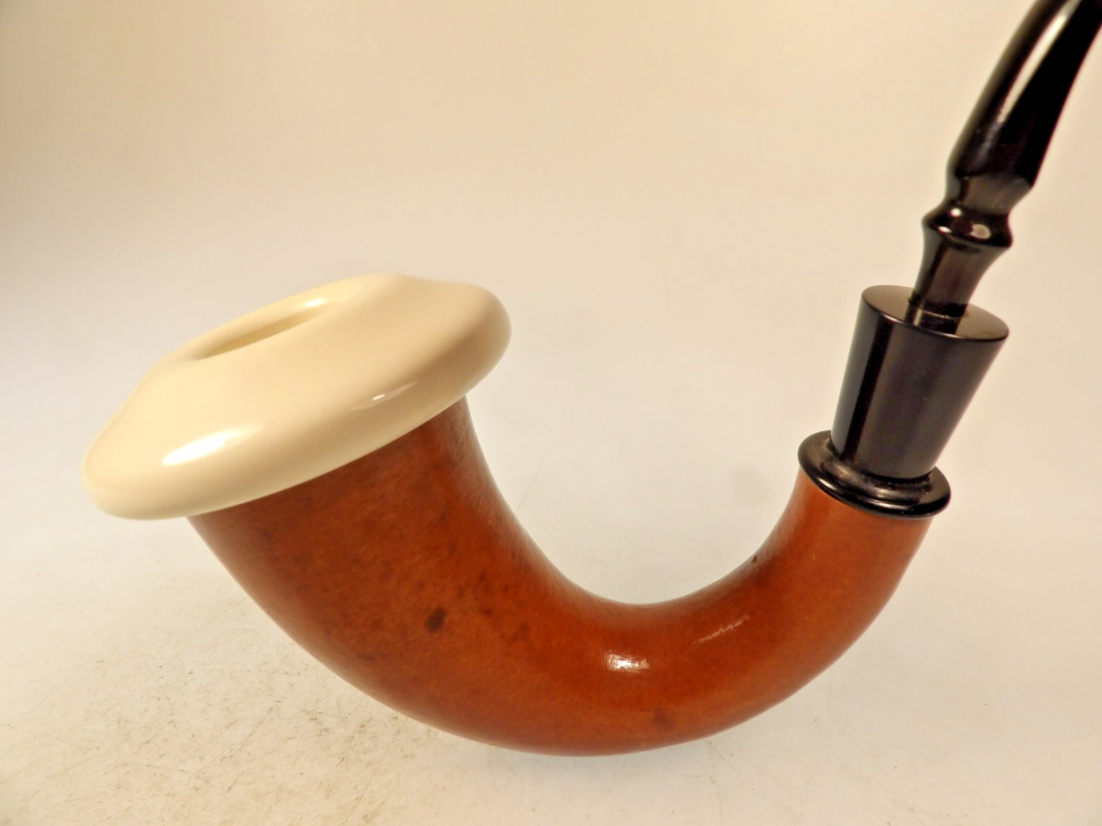Pioneer Calabash Gourd Sherlock Holmes New Solid Meerschaum Bowl Pipe Nylon Ext.