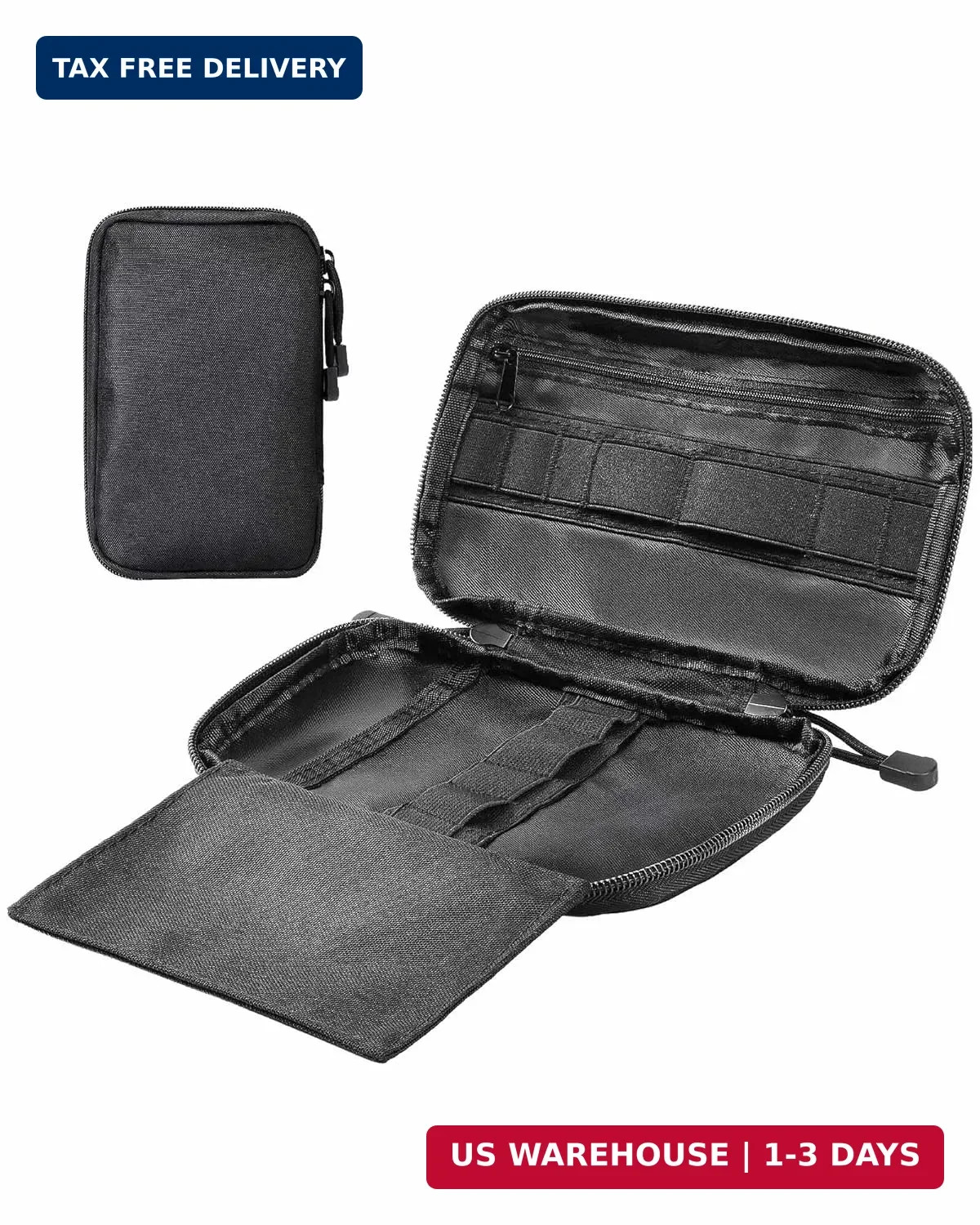 BS-VOG Tobacco Pouch for 2 Pipes, Lightweight Pipe Tobacco Pouch, Oxford Fabric