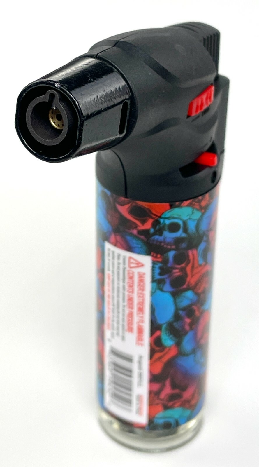 4 Pack Jumbo 4″ Single Jet Flame Torch Gun Lighter Refillable Lockable Skull