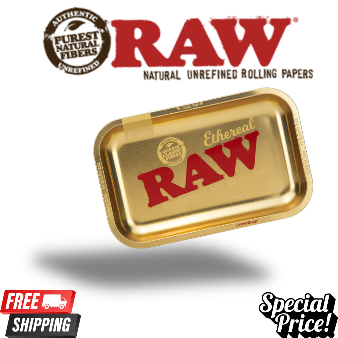RAW Ethereal Rolling Tray – 10.75″ x 7″ Gold | RAWthentic