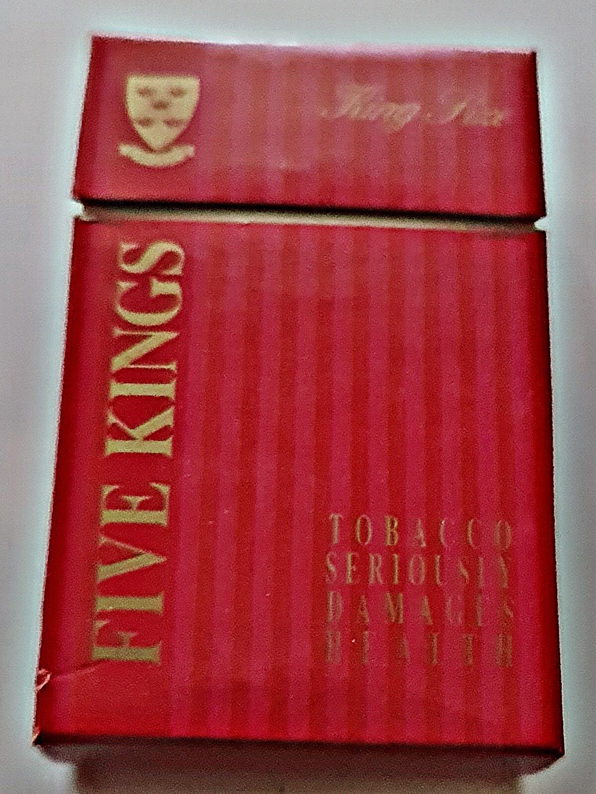 VINTAGE AUTHENTIC UNITED KINGDOM FIVE KINGS CIGARETTE PACKET TOBACCO EMPTY BOX