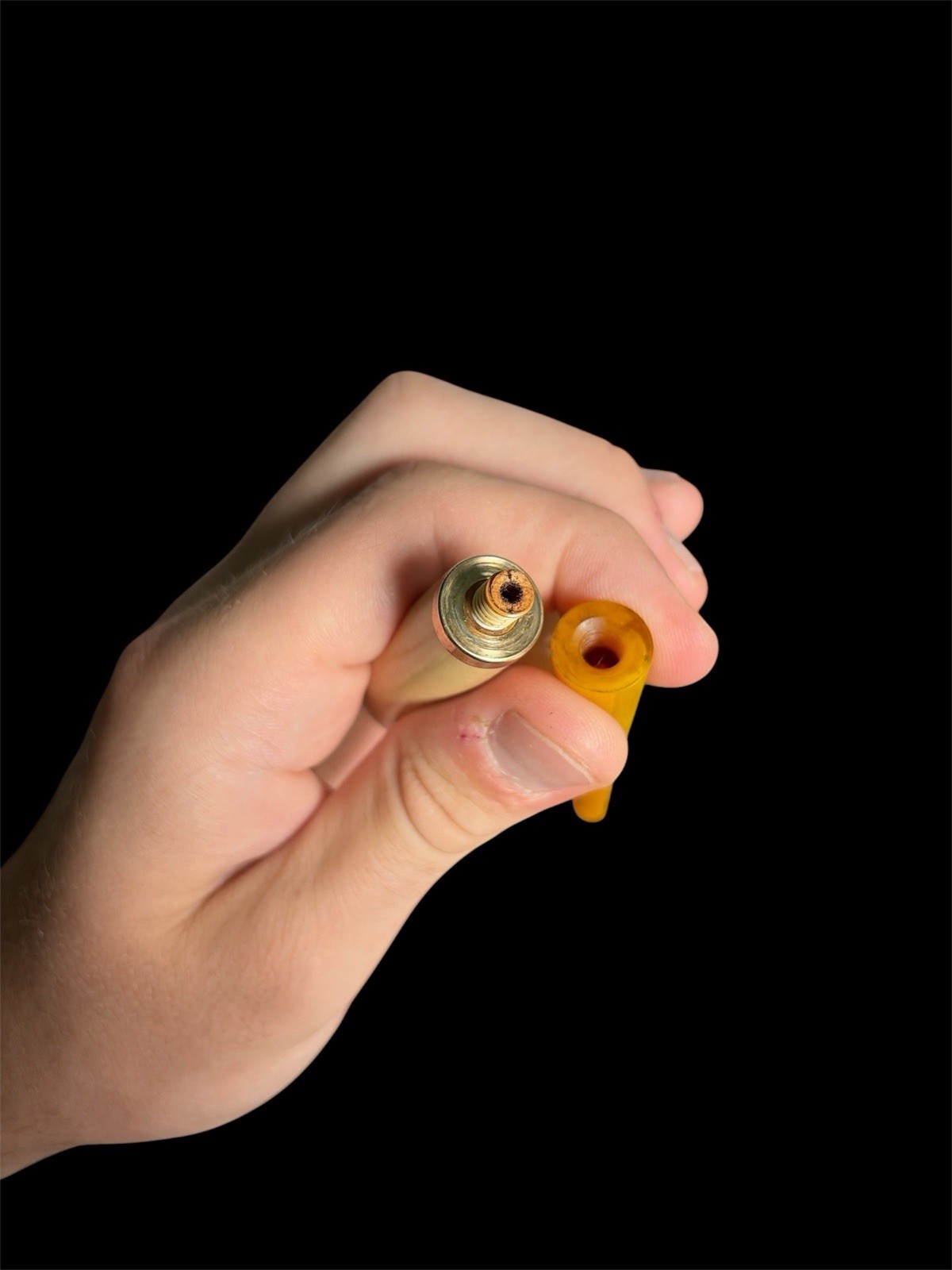 Vintage Block Meerschaum Straight Smooth Billiard Pipe, Hard Case