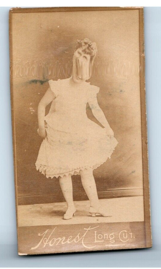 1910 Honest Long Cut Tobacco Actress Real Photo Cigarette Trade Card 9 F174