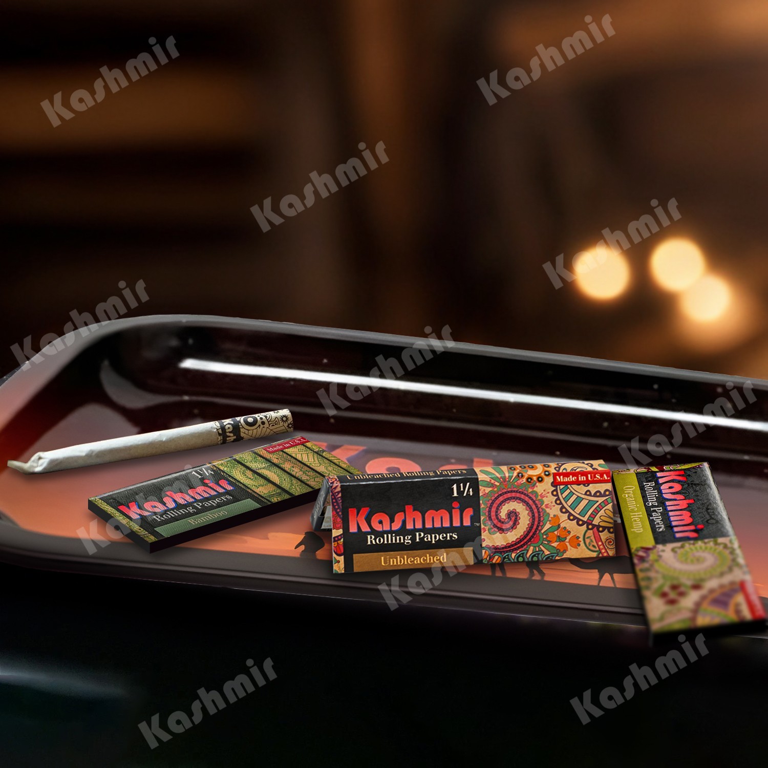 Premium Metal Rolling Tray x 3 ct- Metal Rolling Tray- 10.5×6.25 Small -Kashmir