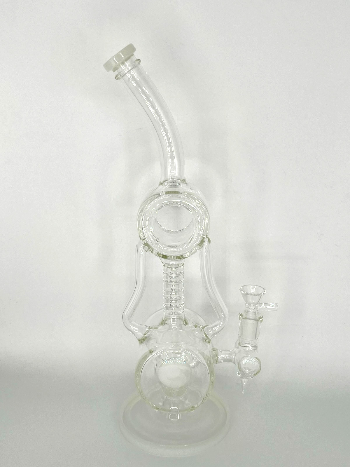 14″BIG SMOKING RECYCLER COIL & PERC BONG-14MM BOWL-2 LBS THICK GLASS-2FREE GIFTS