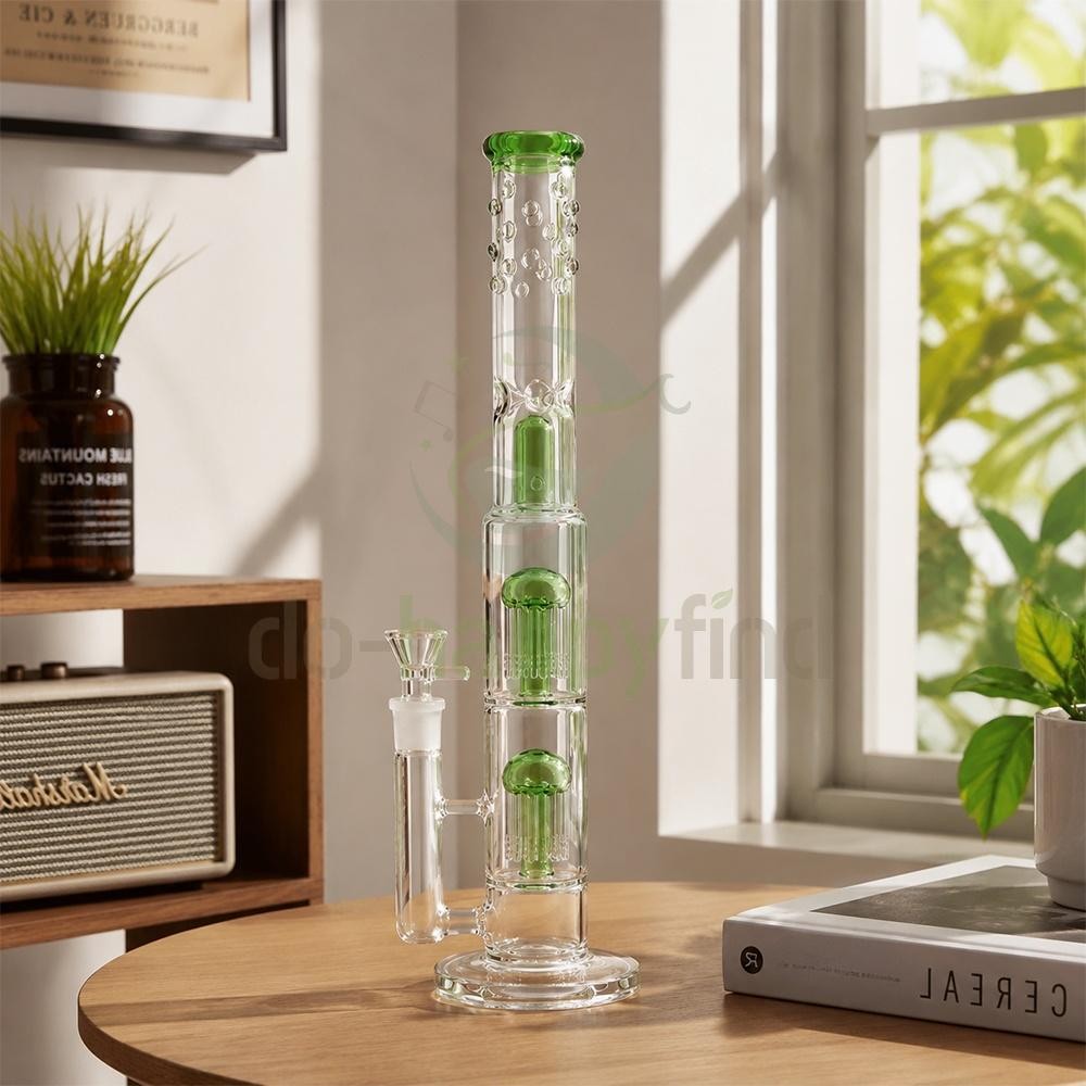 16inch Perc Glass Bong 18mm Bowl Heavy Percolate Bongs Smoking Hookah Water Pipe