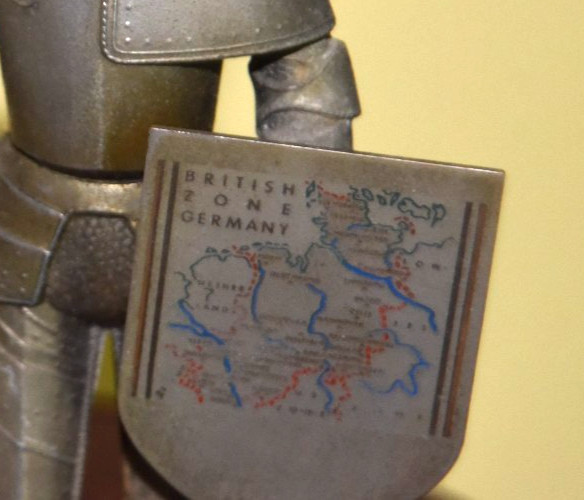 1940’s Weltzunder Knight in Armor Shield Table Lighter British Zone Germany