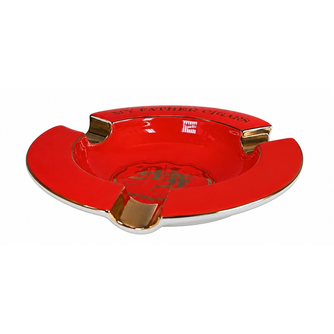 My Father Cigars Round Ceramic Three Cigar Classy Ashtray – Red