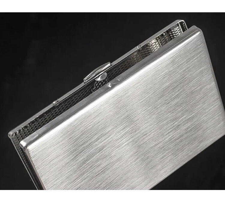 Vintage Classic Stainless Steel Silver Double Sided Cigarette Case Holder Men
