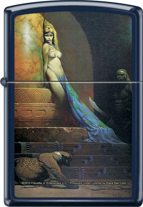 Frazetta – Egyptian Queen – Blue Matte Zippo Lighter