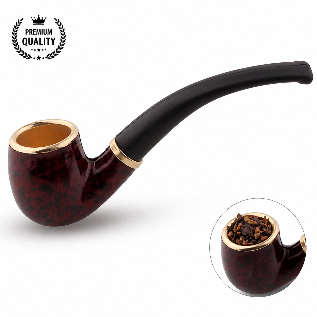 Durable Wooden Wood Sense Smoking Pipe Tobacco Cigarettes Cigar Resin Pipes Gift