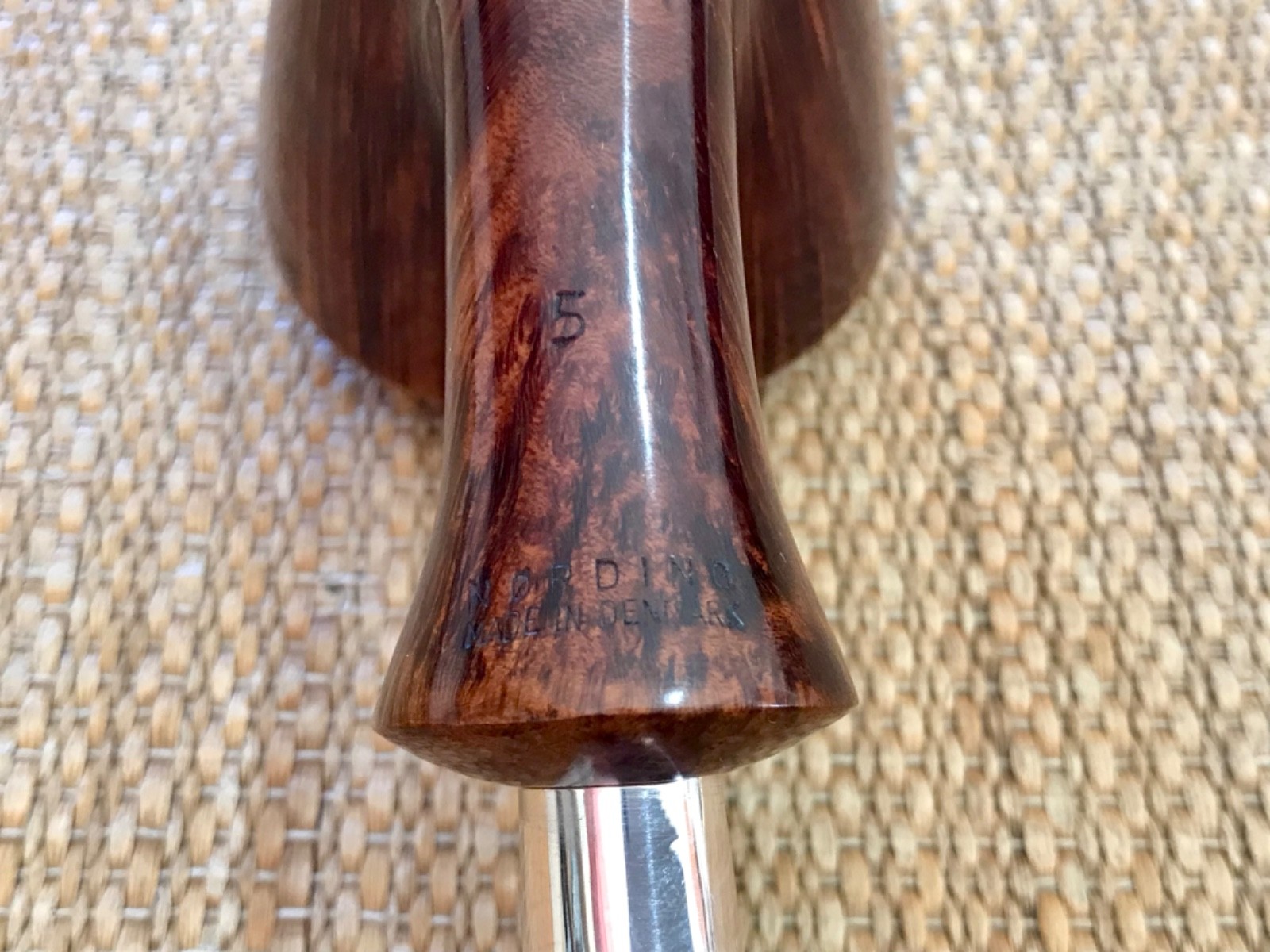 AWESOME! NORDING 360° STRAIGHT GRAIN, SILVER SPIGOT BENT DUBLIN PIPE, PFEIFE.