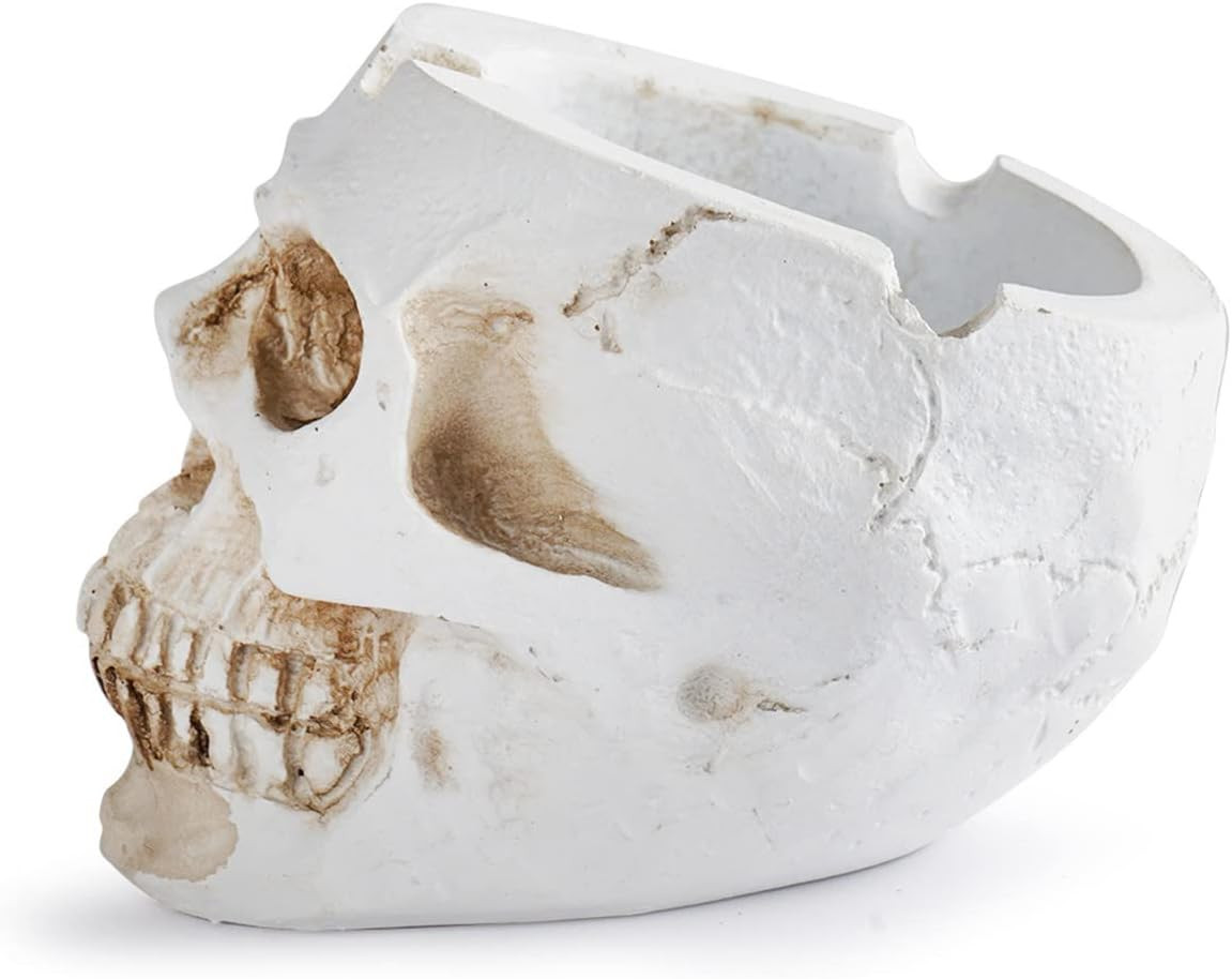 Resin Human Skull Ashtray, Polyresin Sugar Skull Ashtray, Skull Hand Painted Res