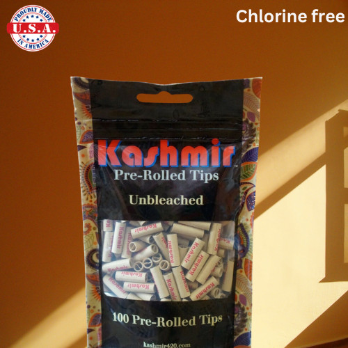 Kashmir Pre Rolled Tips Authentic Tips Unbleached Cigarette Filter Tips – 100ct