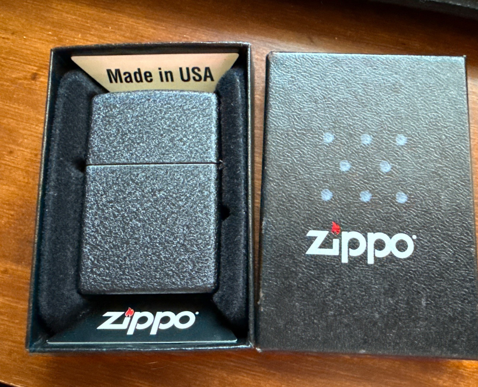 BRAND NEW 236 BLACK CRACKLE ZIPPO LIGHTER IN ORIGINAL BOX