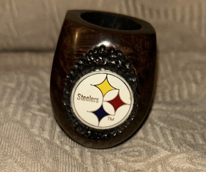 Vintage JM Boswell USA Handmade Wooden Tobacco Pipe With Original Box STEELERS