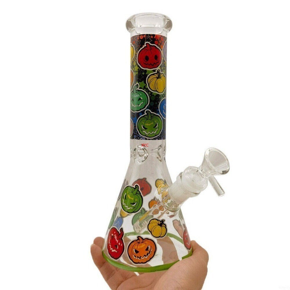 10″ Luminous Pumpkin Glass Bong Smoking Hookah Water Pipe W/ 14mm Bowl Hookahs