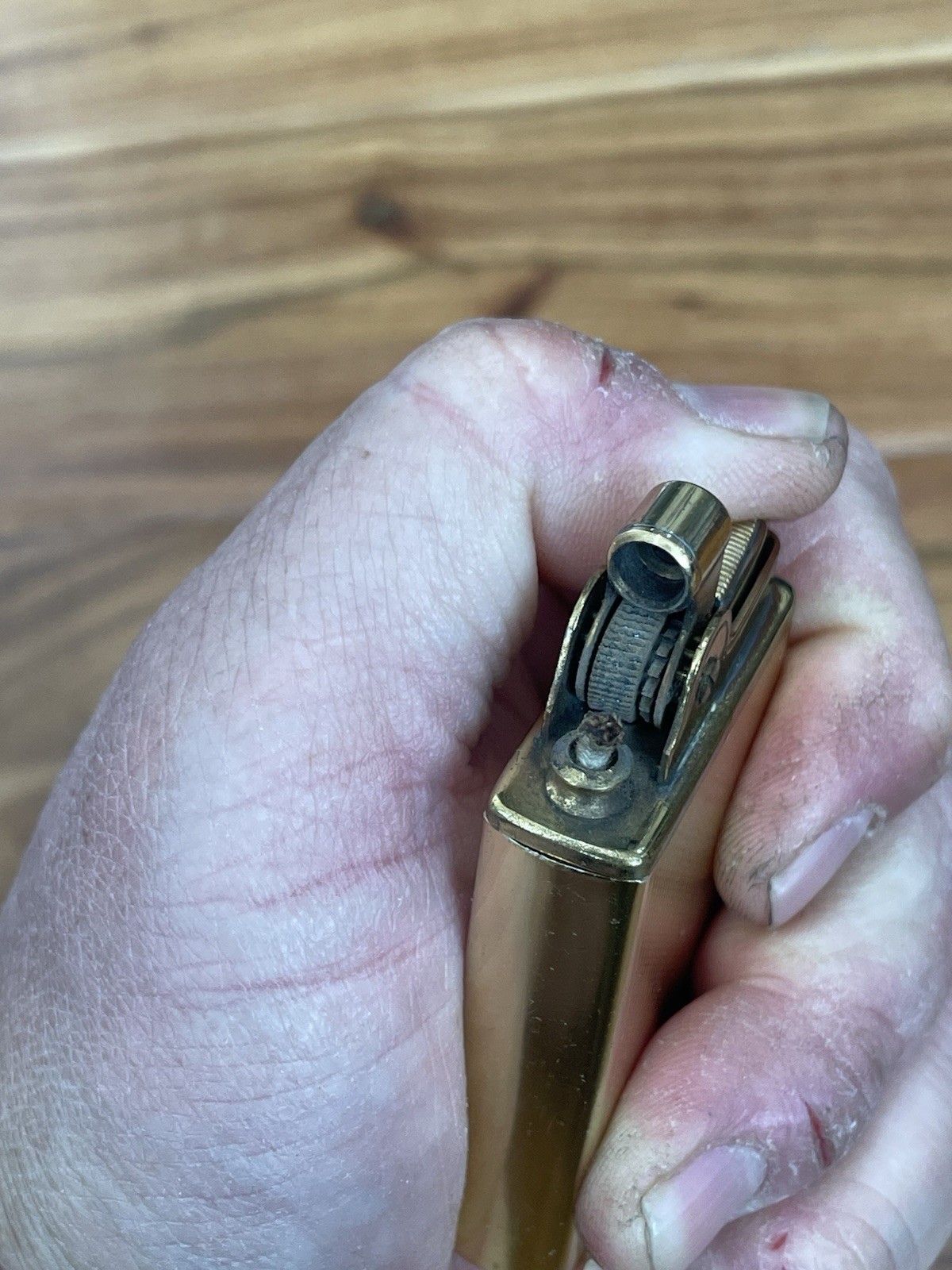 Vintage Gold Plated Crown Pocket Lighter with Music Box Working Condition